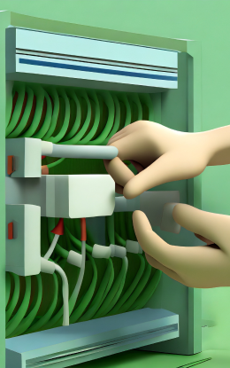 Firefly IT Service engineer hands repairing server in data center closeup